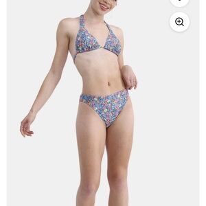 No Boundaries blue ditsy floral bikini